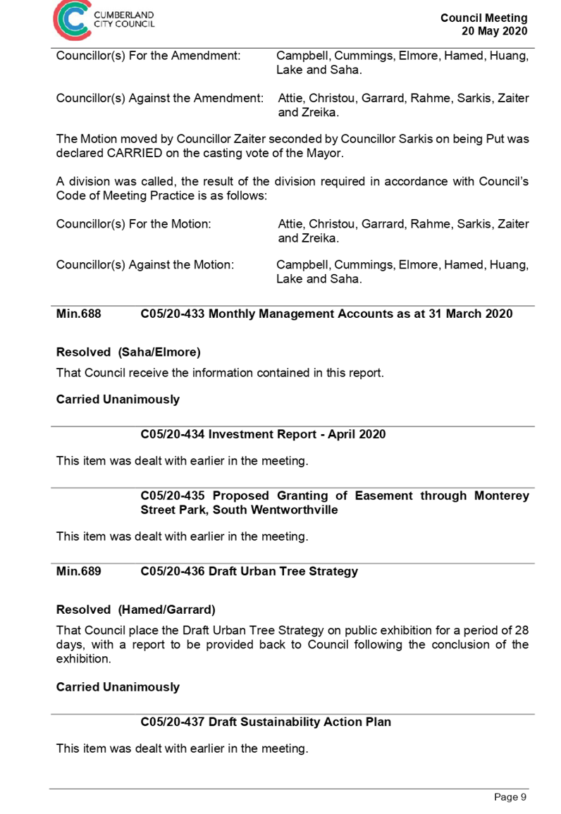Agenda Of Council Meeting 3 June 2020 Agenda Of Council Meeting 3 June 2020